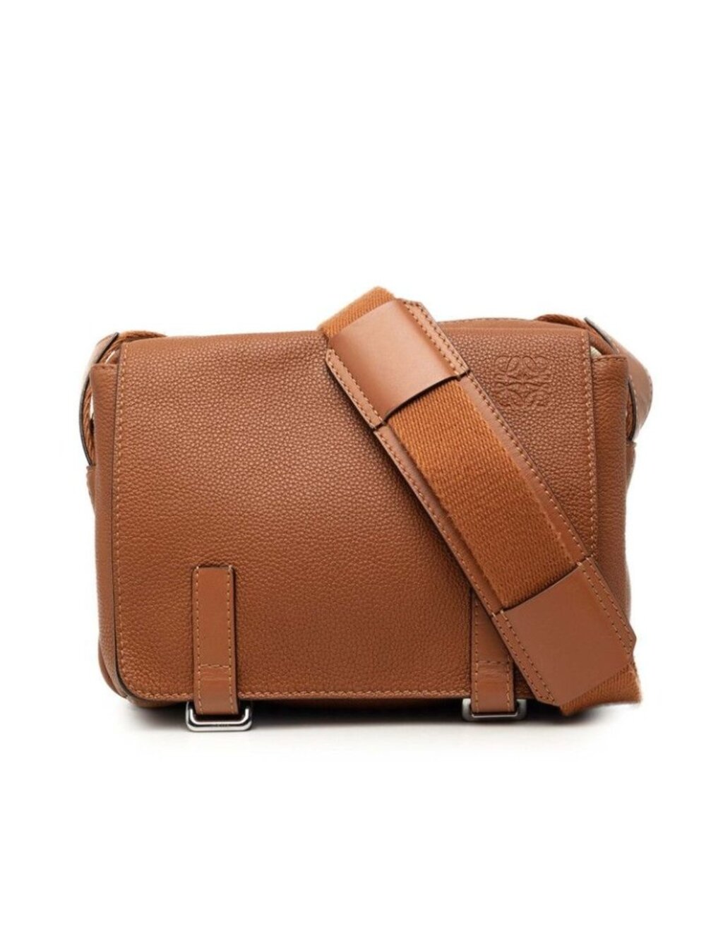 Loewe Anagram Military Messenger Bag Brown Leather